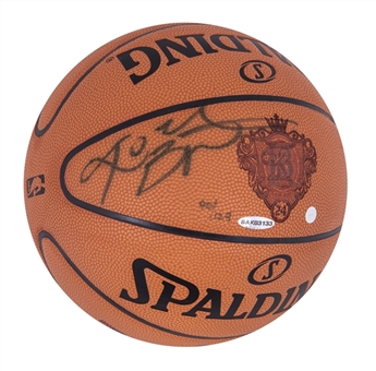 Kobe Bryant Signed Laser Engraved Kobe Bryant Logo Spalding Official NBA Game Basketball LE 90/124 (UDA & Steiner)